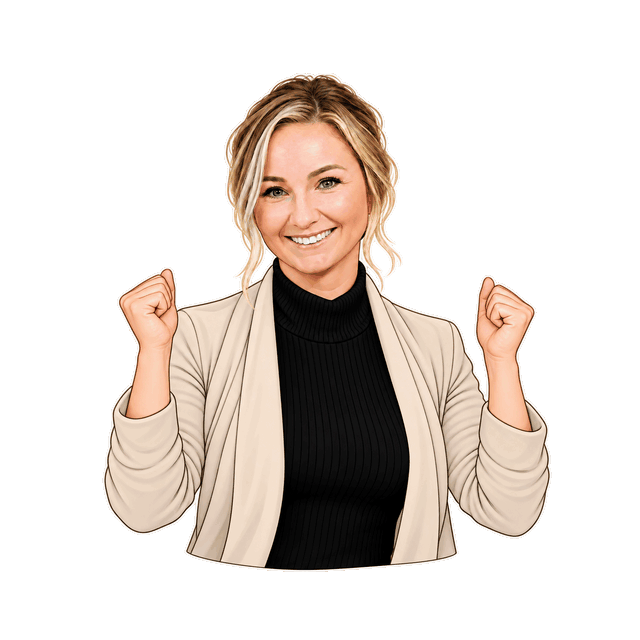 Illustrated Randi celebrating